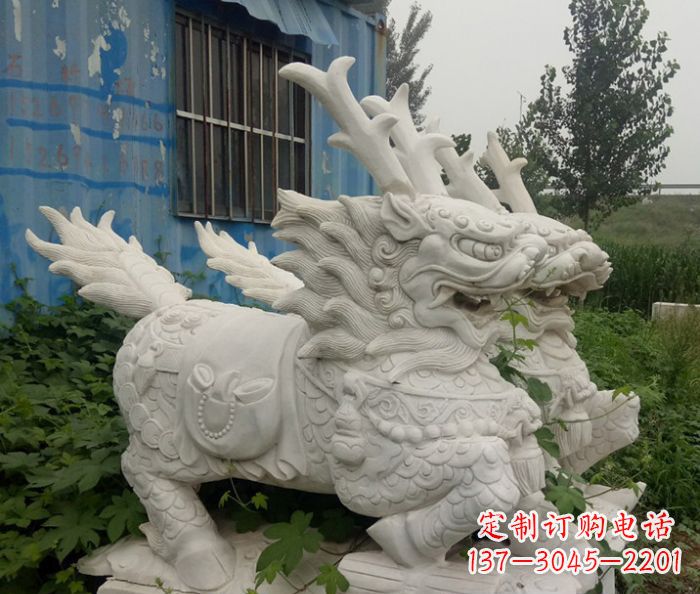 保定大理石瑞兽麒麟石雕