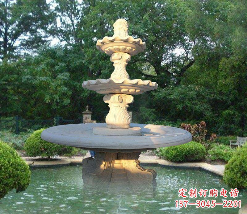 保定大理石三层喷泉公园石雕