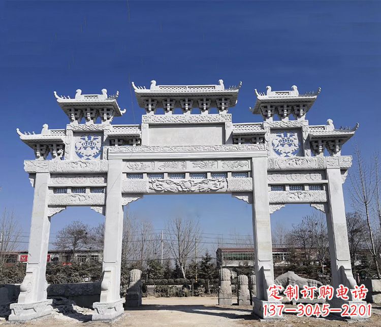 保定特色大理石牌坊石雕