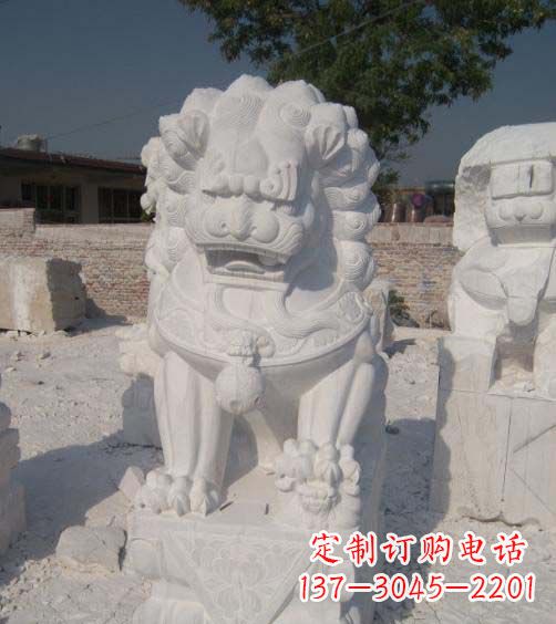 保定精美大理石狮子雕塑