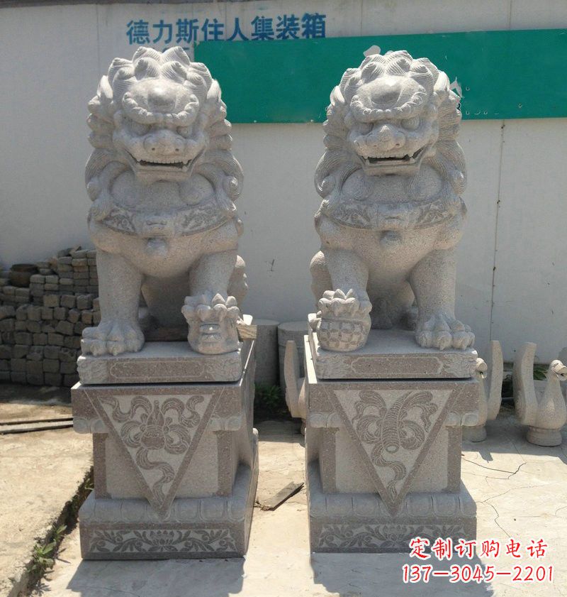保定精致大理石狮子雕塑