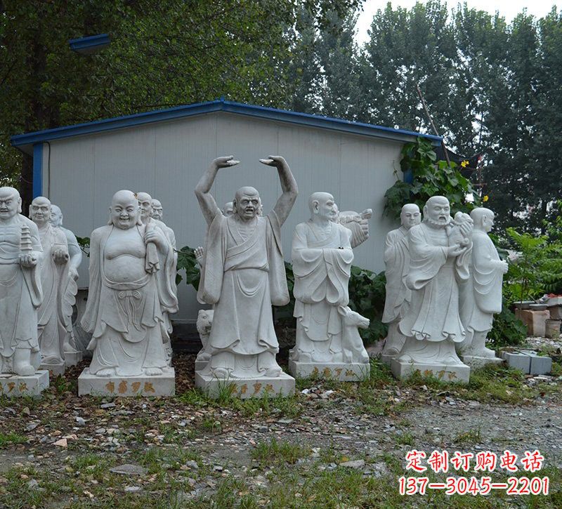 保定大理石十八罗汉雕塑