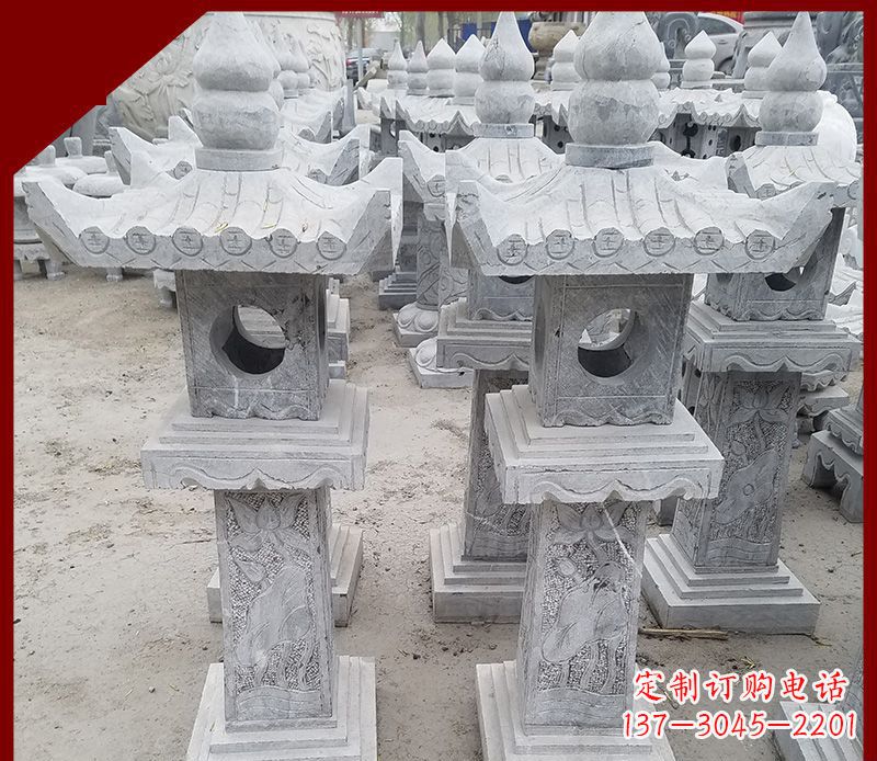 保定精美大理石石灯笼雕塑