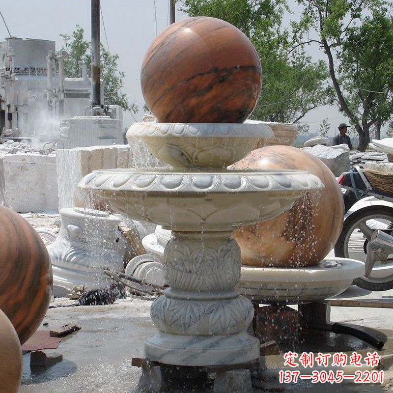 保定大理石石雕风水球精美绝伦的雕塑艺术