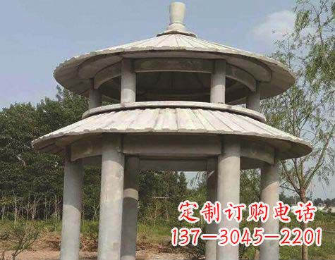 保定大理石双层圆顶凉亭石雕