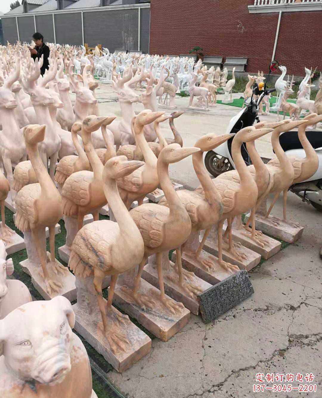 保定丹顶鹤大理石雕塑