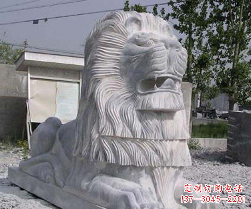 保定大理石西洋狮子石雕塑