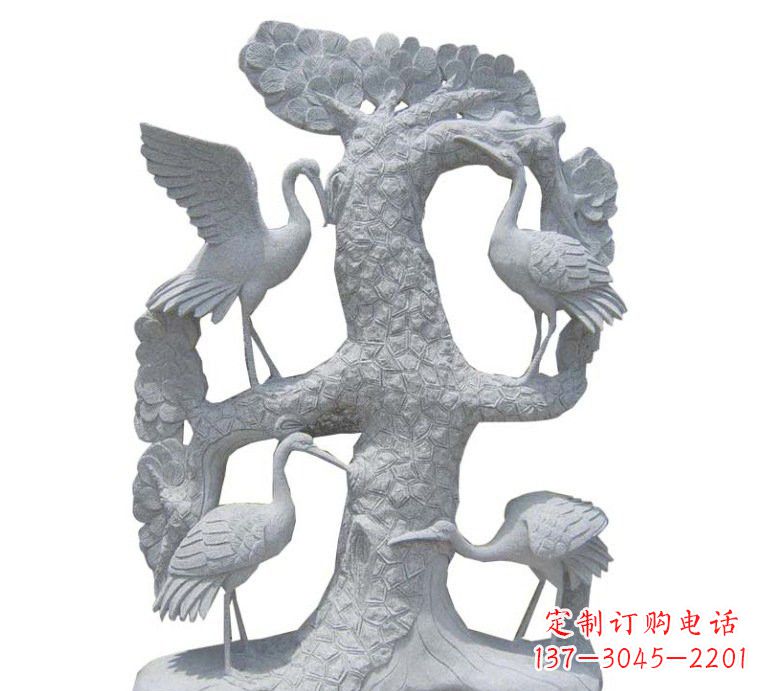 保定精美大理石松树雕塑