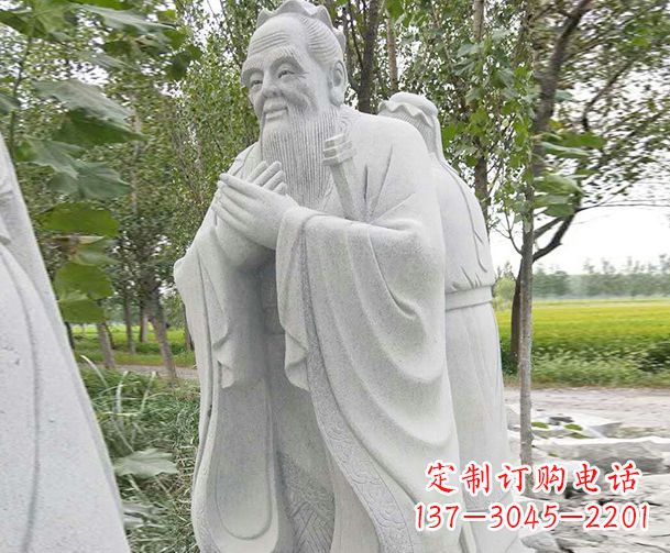 保定大理石雕刻孔子精美石雕