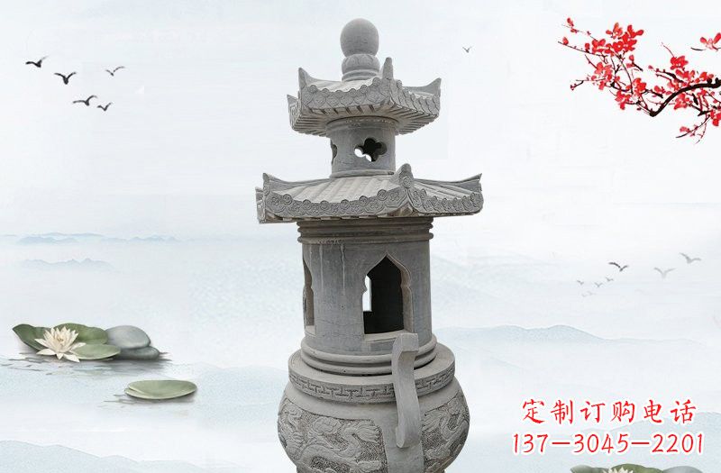 保定精美工艺石香炉雕塑