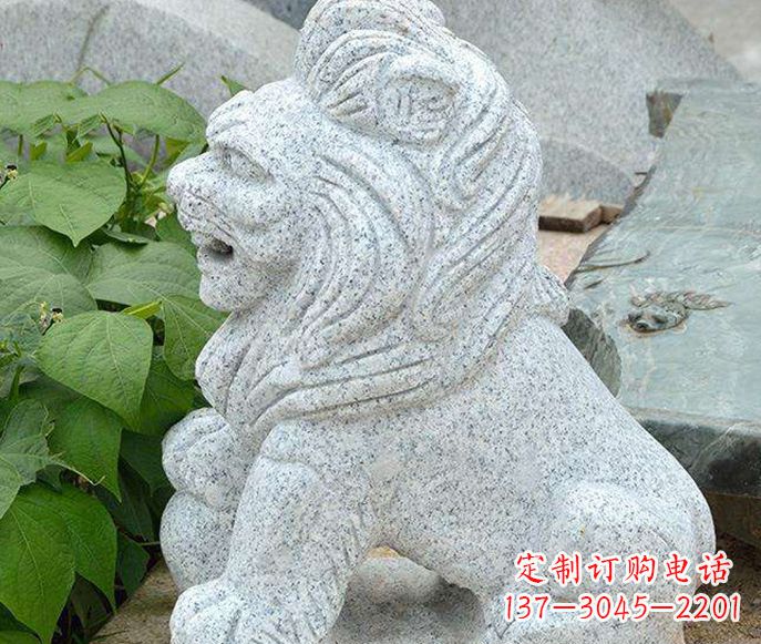 保定大理石小型狮子石雕