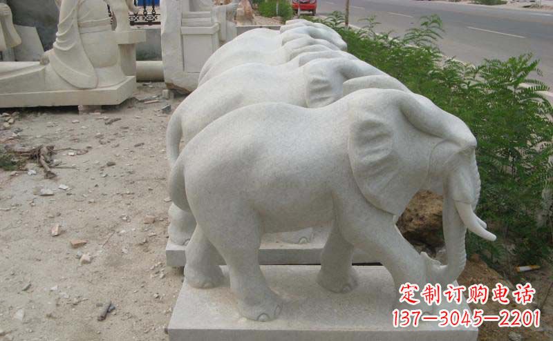 保定大理石小象公园动物石雕