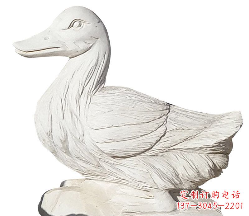 保定大理石鸭子公园动物石雕