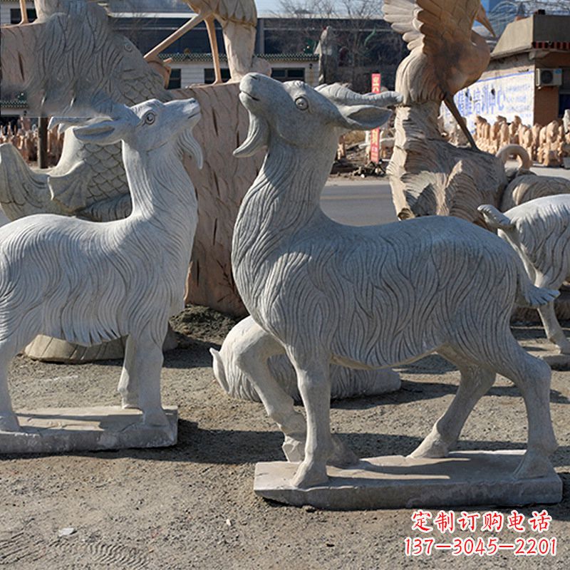 保定大理石精美羊雕塑