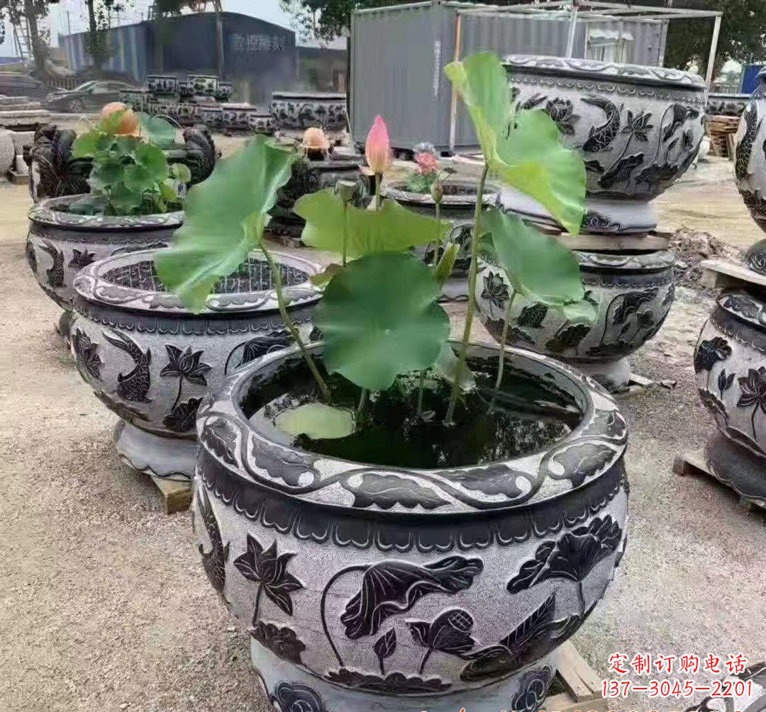 保定精美大理石鱼缸雕塑