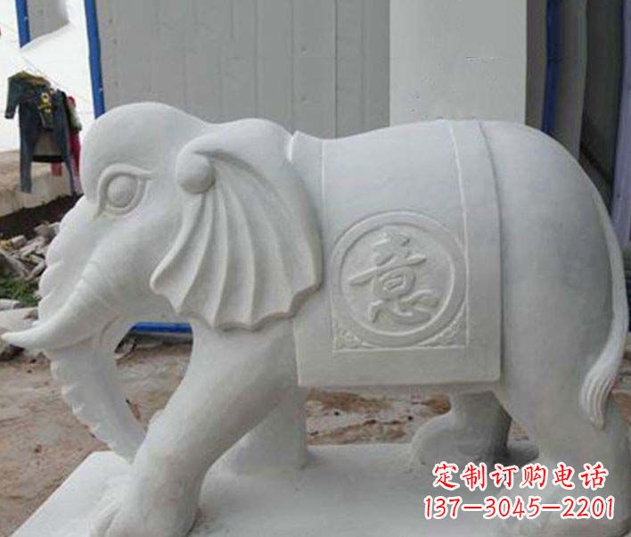 保定传承财富祝福，大理石招财大象雕塑