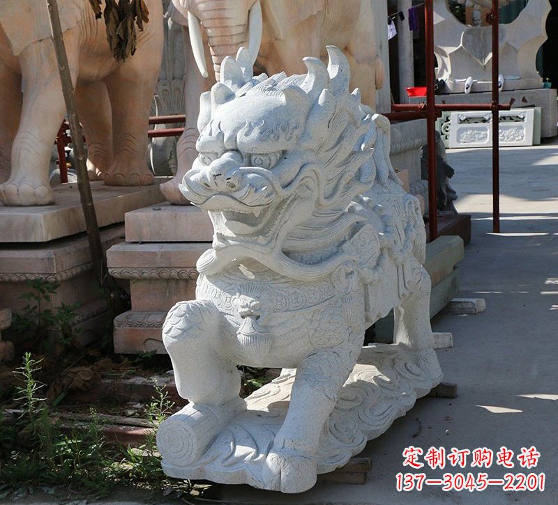 保定大理石镇宅——麒麟雕塑