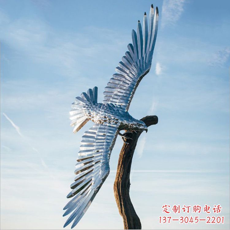 保定大鹏展翅老鹰不锈钢雕塑