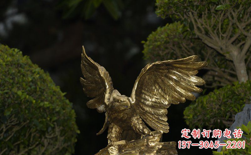 保定精美大鹏展翅老鹰铜雕