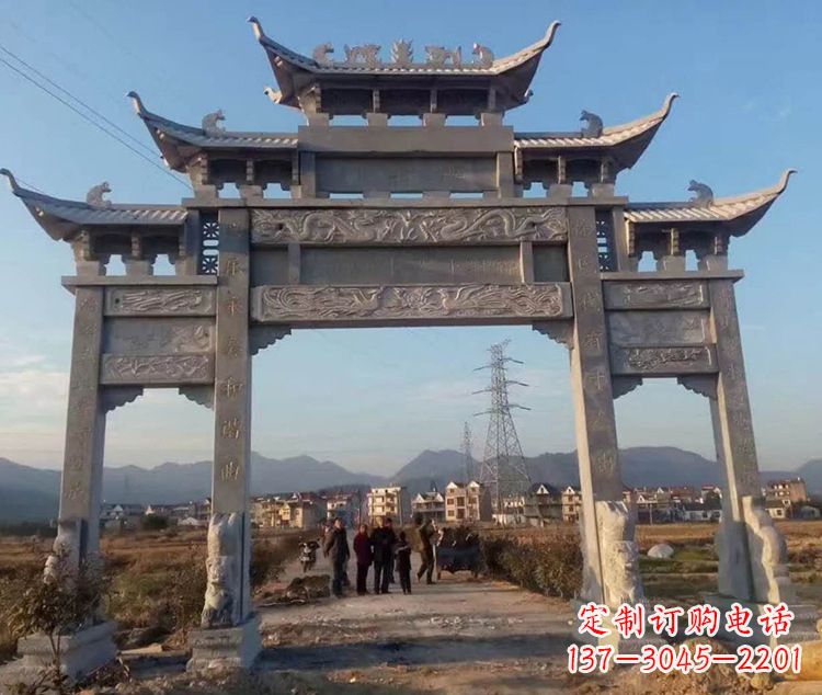 保定大石牌坊雕塑—中领雕塑定制专业