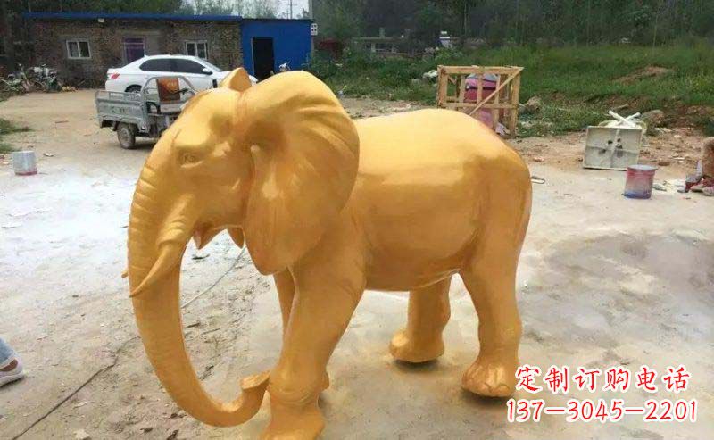保定大象玻璃钢仿铜动物雕塑