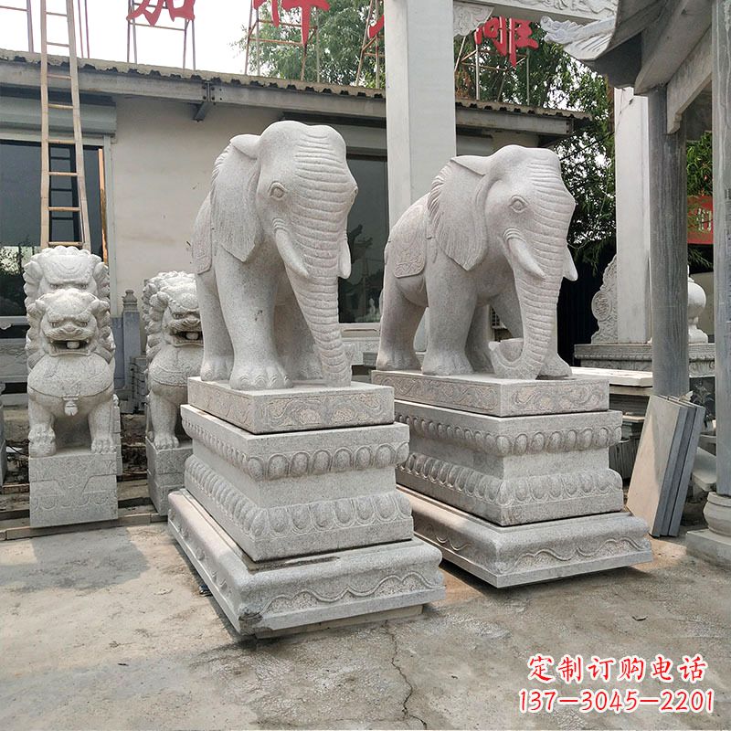 保定大象石材喷水雕塑