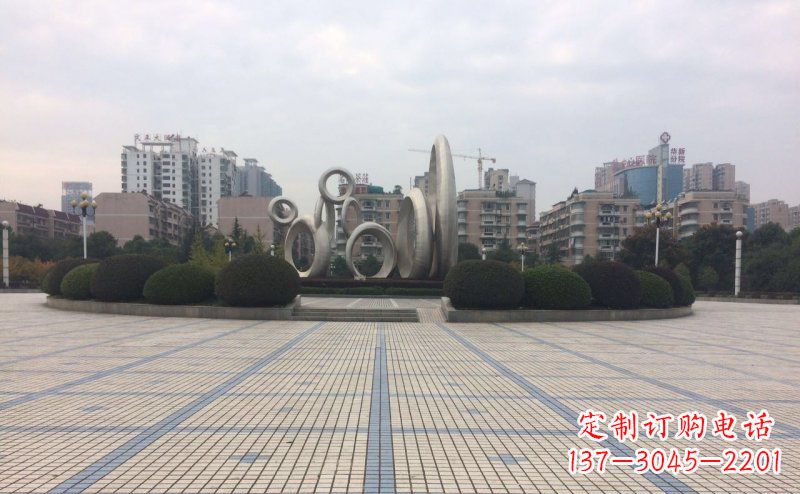 保定中领雕塑不锈钢圆环雕塑