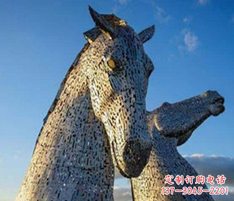 保定大型不锈钢抽象马雕塑
