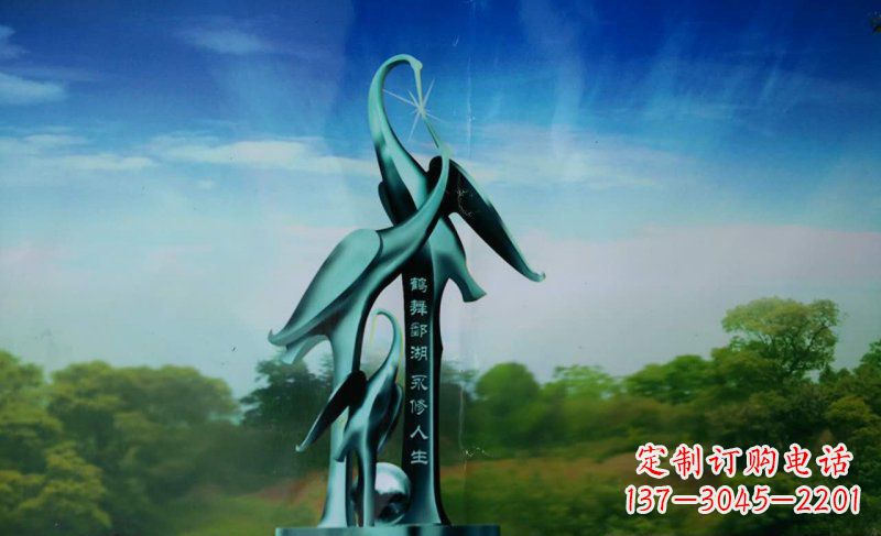 保定精致的不锈钢仙鹤雕塑