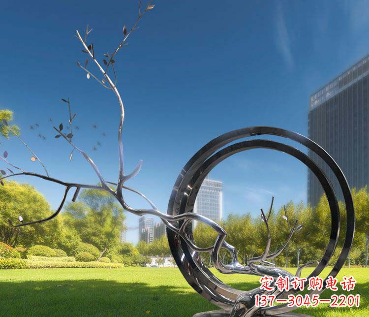 保定超大不锈钢环形景观雕塑