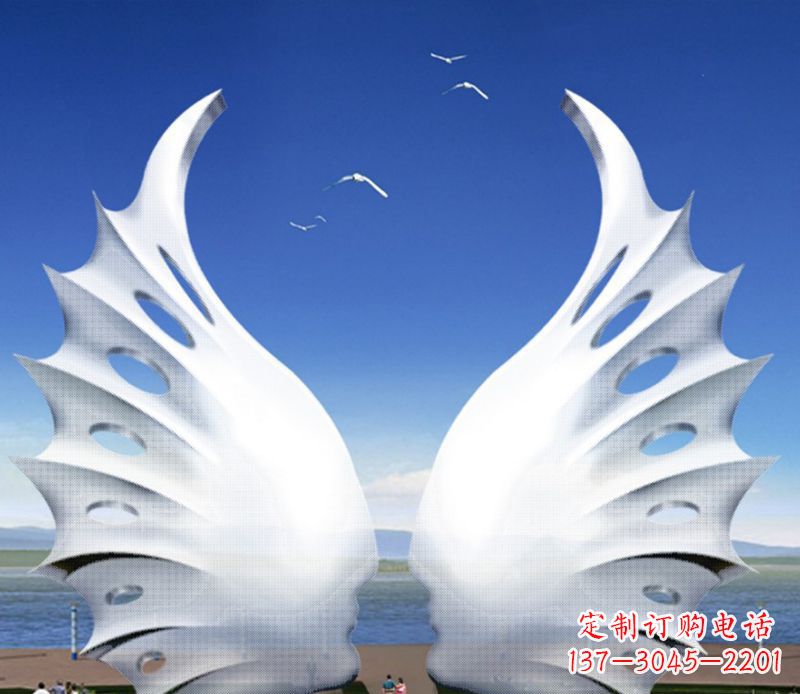 保定不锈钢翅膀雕塑