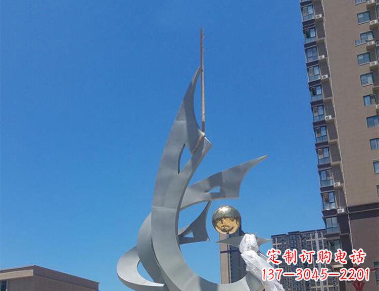 保定大型创意景观凤凰广场景观不锈钢雕塑