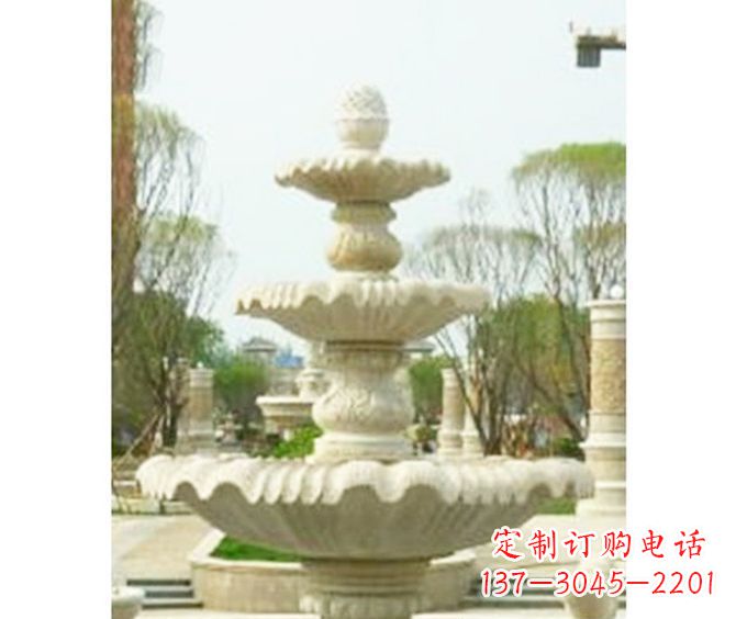 保定圆润线条的精美喷泉石雕
