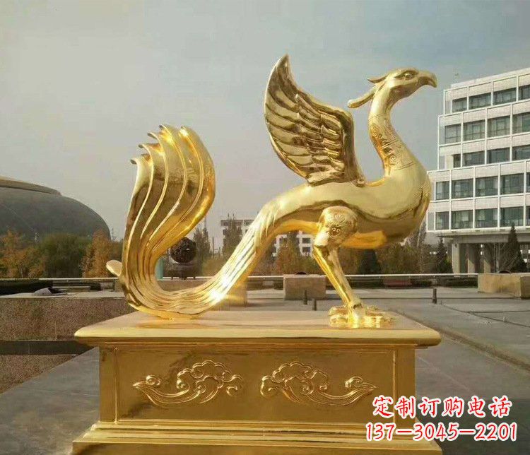 保定大型凤凰动物铜雕塑