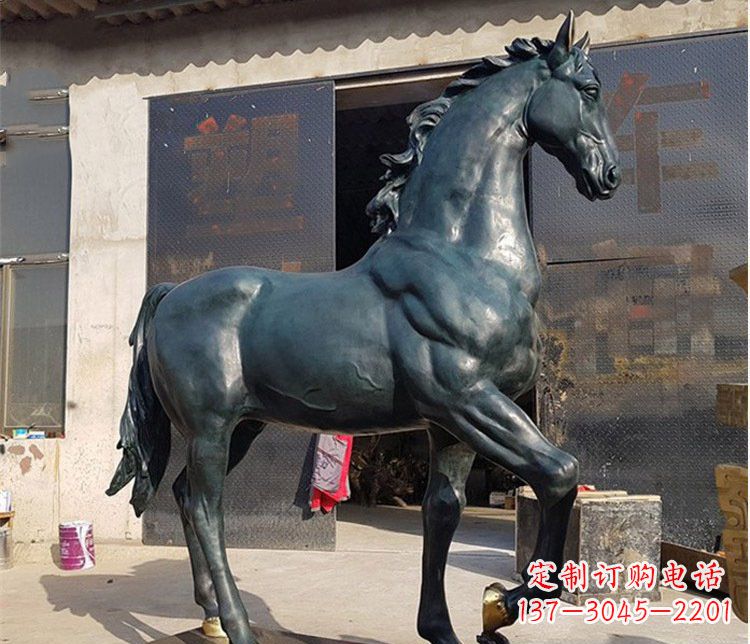 保定大型公园铸铜马雕塑 (2)