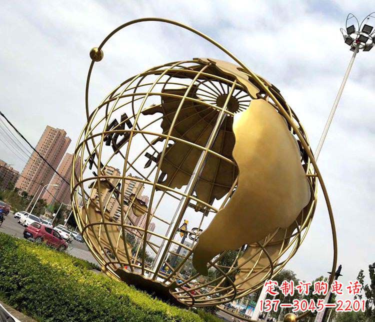 保定地球仪不锈钢雕塑拓宽视野,致敬世界