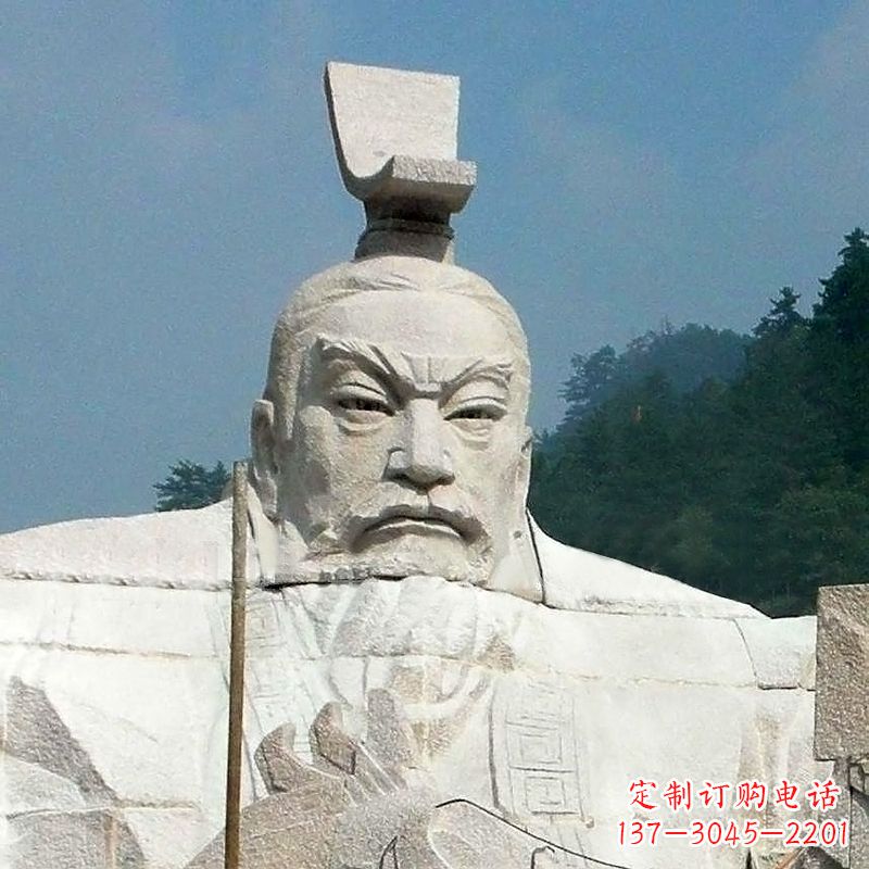 保定大型汉武帝刘彻石雕头像