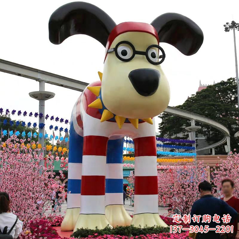 保定大型卡通狗雕塑-商场广场动物景观美陈