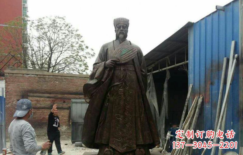 保定典雅大型立式诸葛亮铜雕