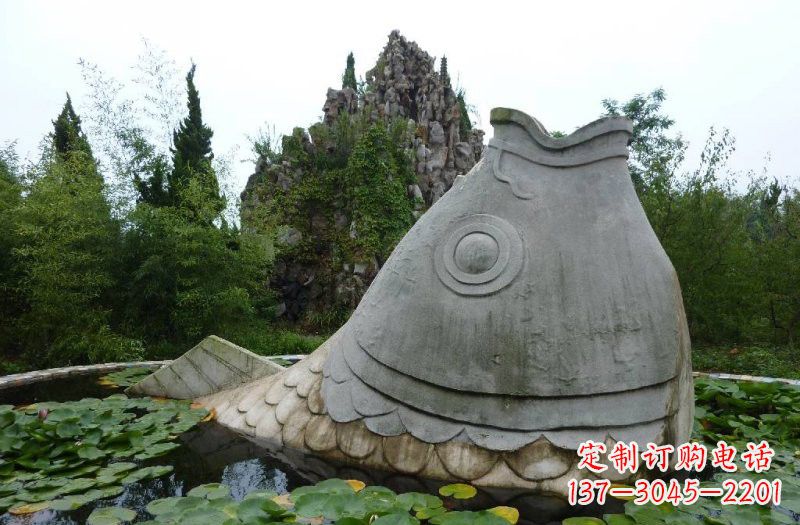 保定大型喷水鲤鱼石雕