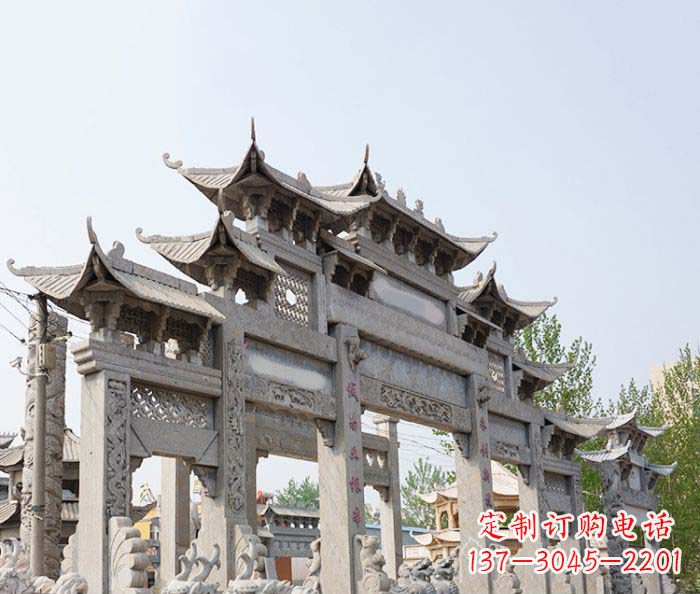 保定特大型五门石雕牌楼