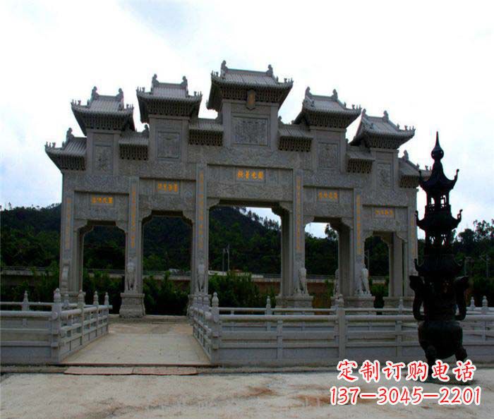 保定精美石雕牌坊雕塑