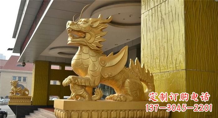 保定精美麒麟铜雕,展现神秘之美