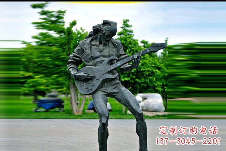 保定铜雕吉他景观雕塑