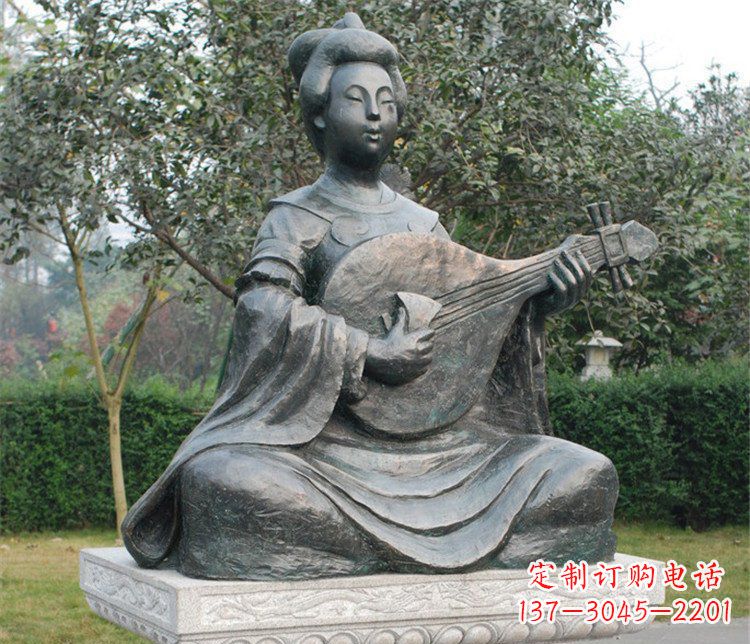 保定古典风情弹琵琶雕塑