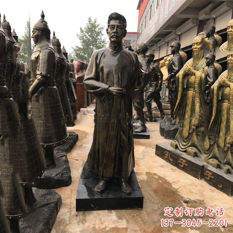 保定经典人物鲁迅大师仿铜雕塑