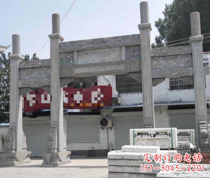 保定领雕塑 | 专业定制道路大理石牌坊雕塑
