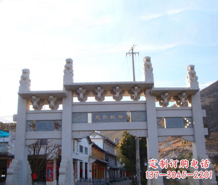 保定领雕塑 - 三门石牌坊雕塑