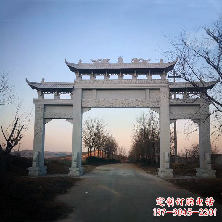 保定品质卓越的道路三门石牌坊雕塑
