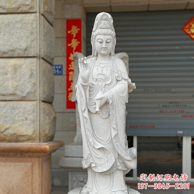保定经典青石观音雕塑